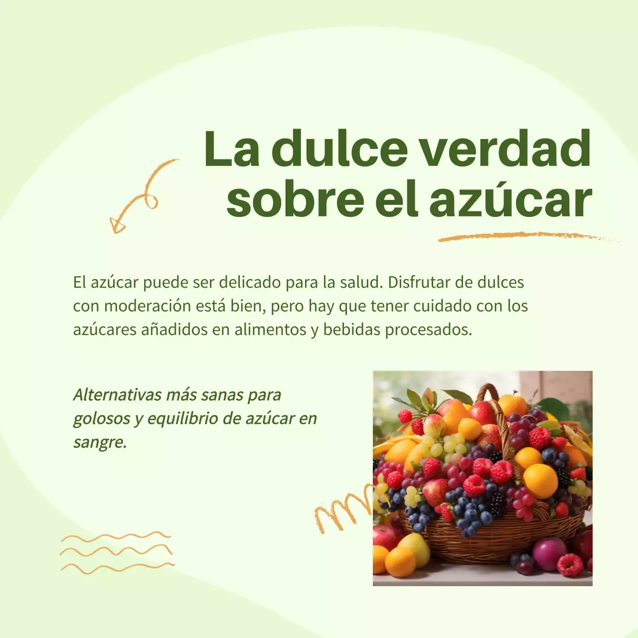Guía moderna de alimentación sana verde y naranja