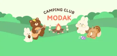 Feiern Sie Ihren Campingclub mit niedlichen Tierillustrationen