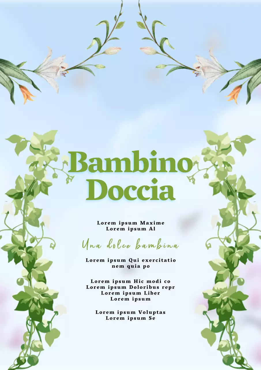 Invito classico per baby shower in verde e menta