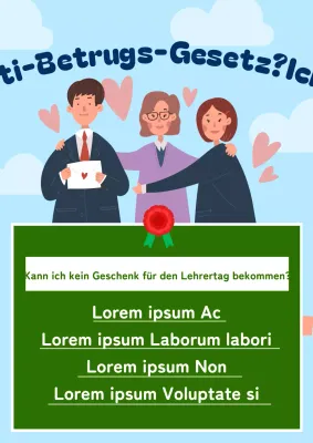 Informationen über den Verzicht auf Werbung für den Teachers' Day in Hellblau und Grün