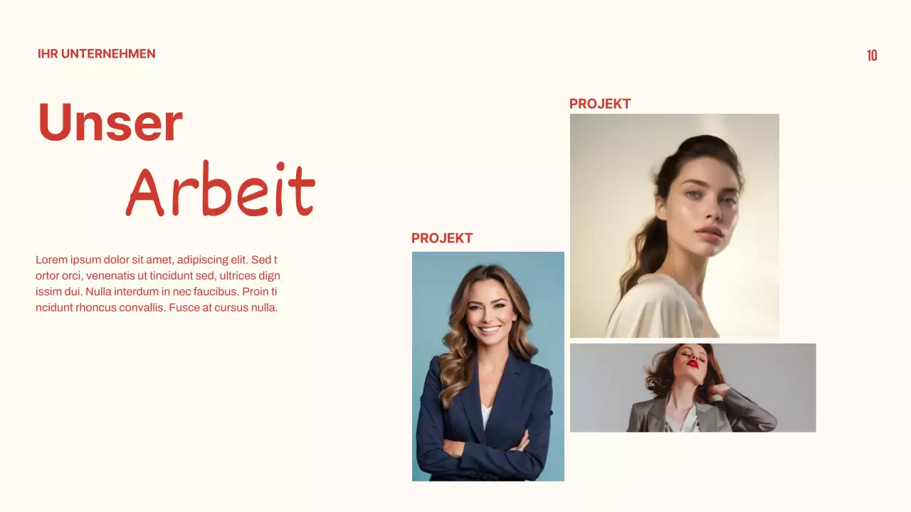 Rot und Beige Minimal Business Profil Präsentation