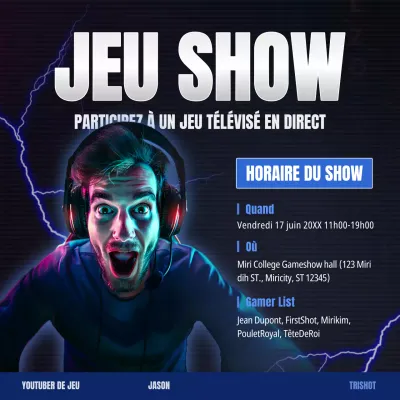 Promouvoir le Live Show des Navy and Black Cyber Games