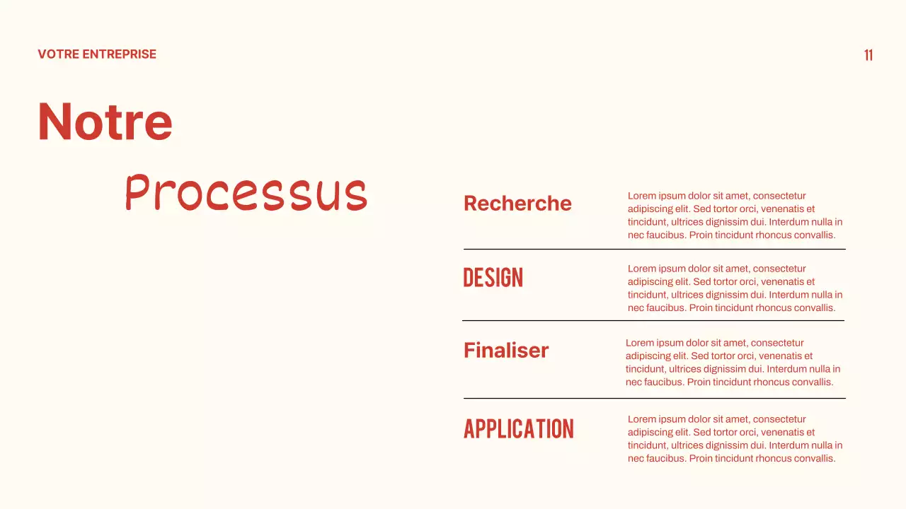 Présentation minimale de profil d'entreprise rouge et beige
