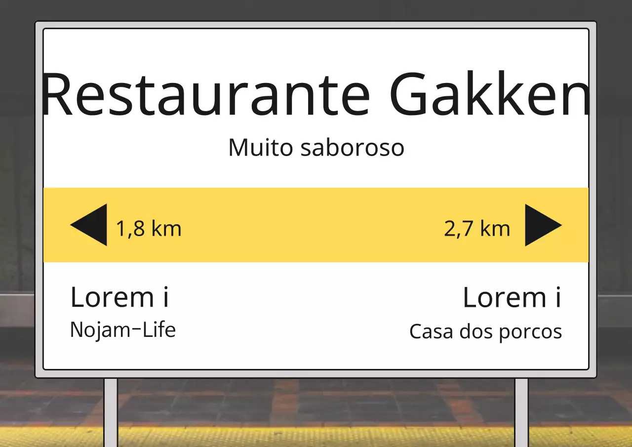 Uma paródia de um letreiro amarelo e preto de uma estação de comboios @sarah_brown