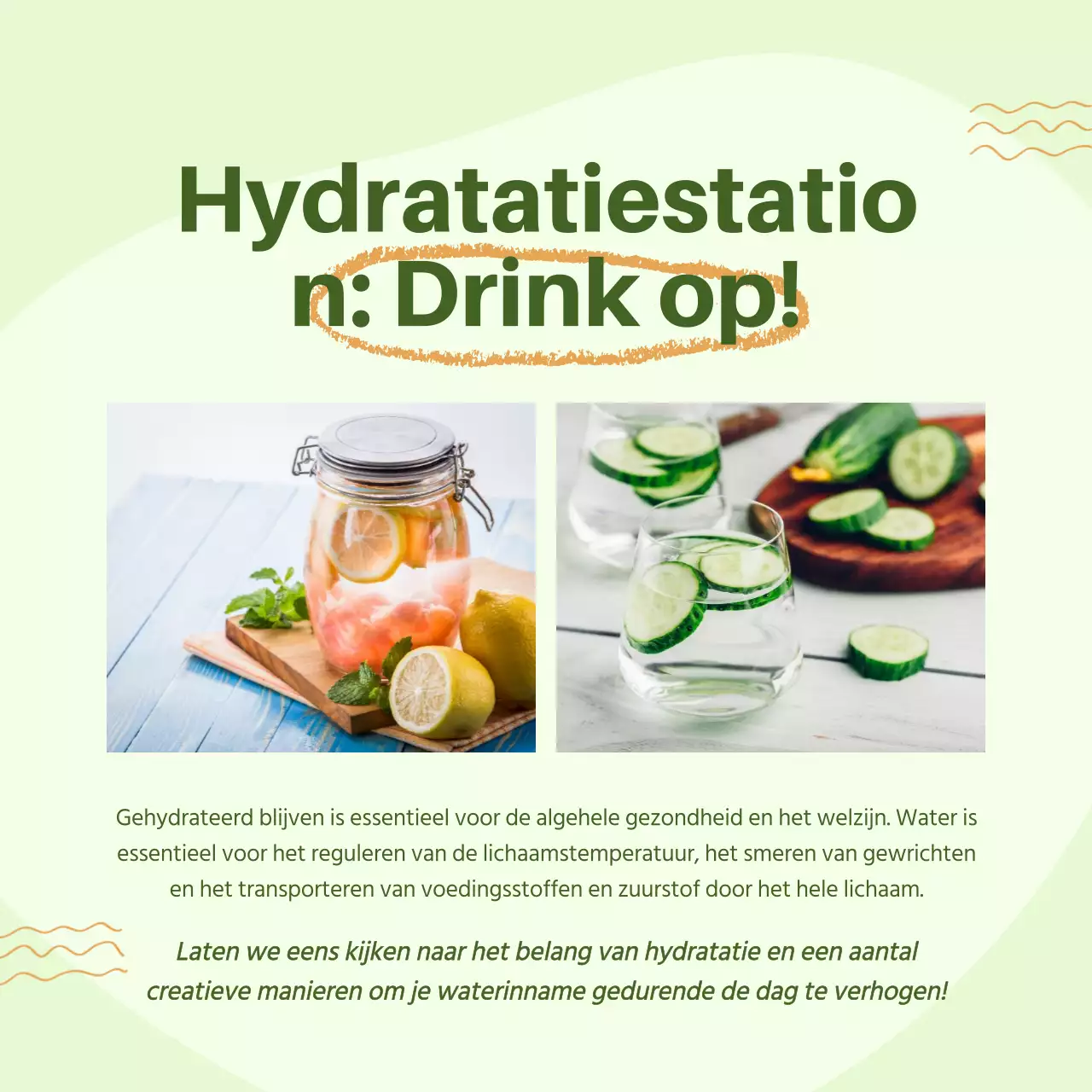 Groene en Oranje Moderne Gids voor Gezonde Voeding