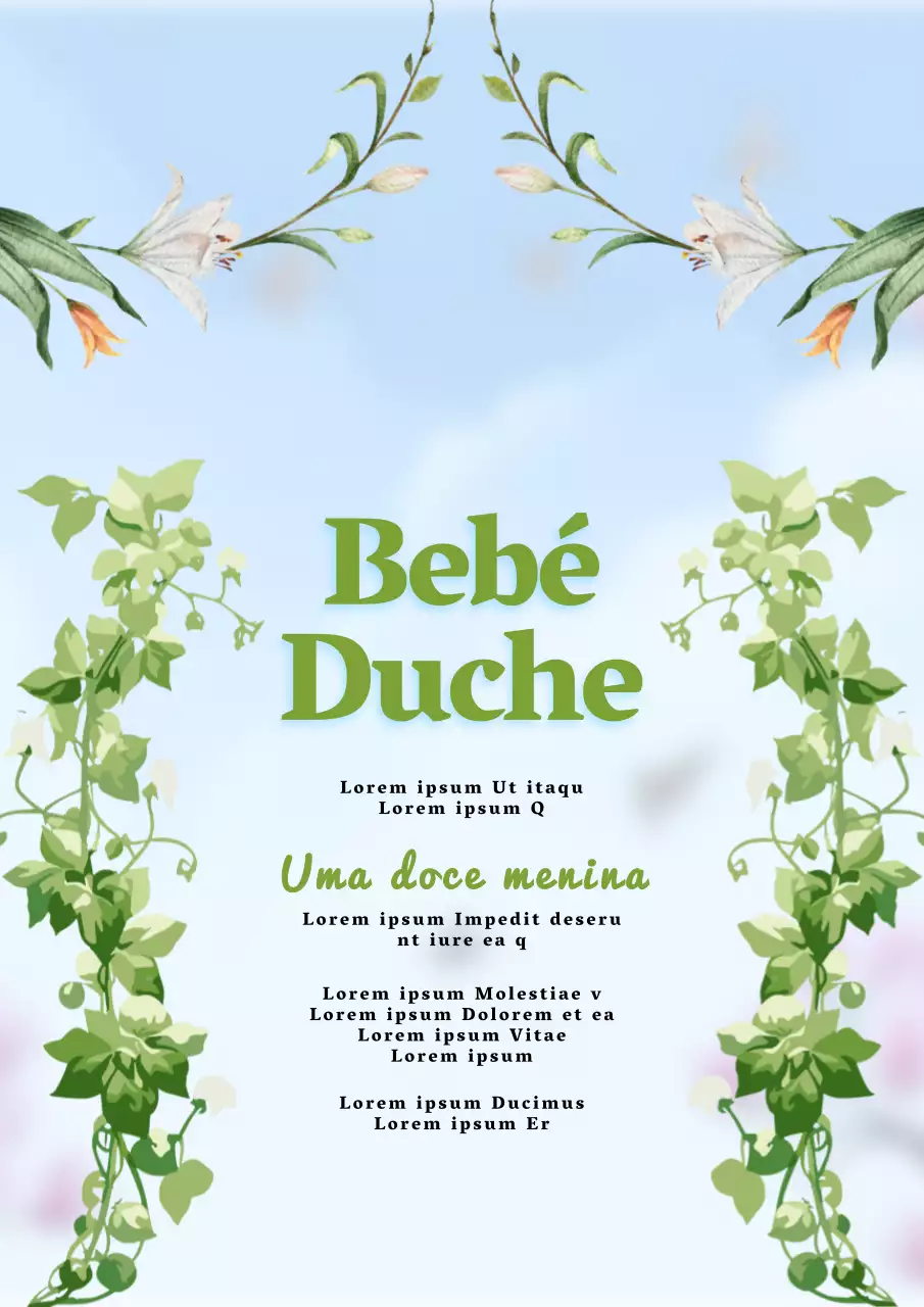 Convite de chá de bebé clássico verde e menta