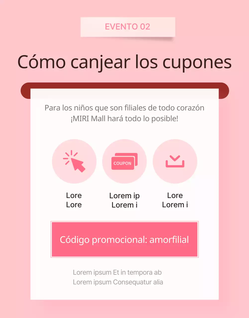 Bonito anuncio de oferta del Día de la Madre en rosa y marfil