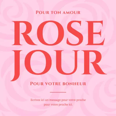 Promouvoir une journée des roses kitsch en rouge et rose
