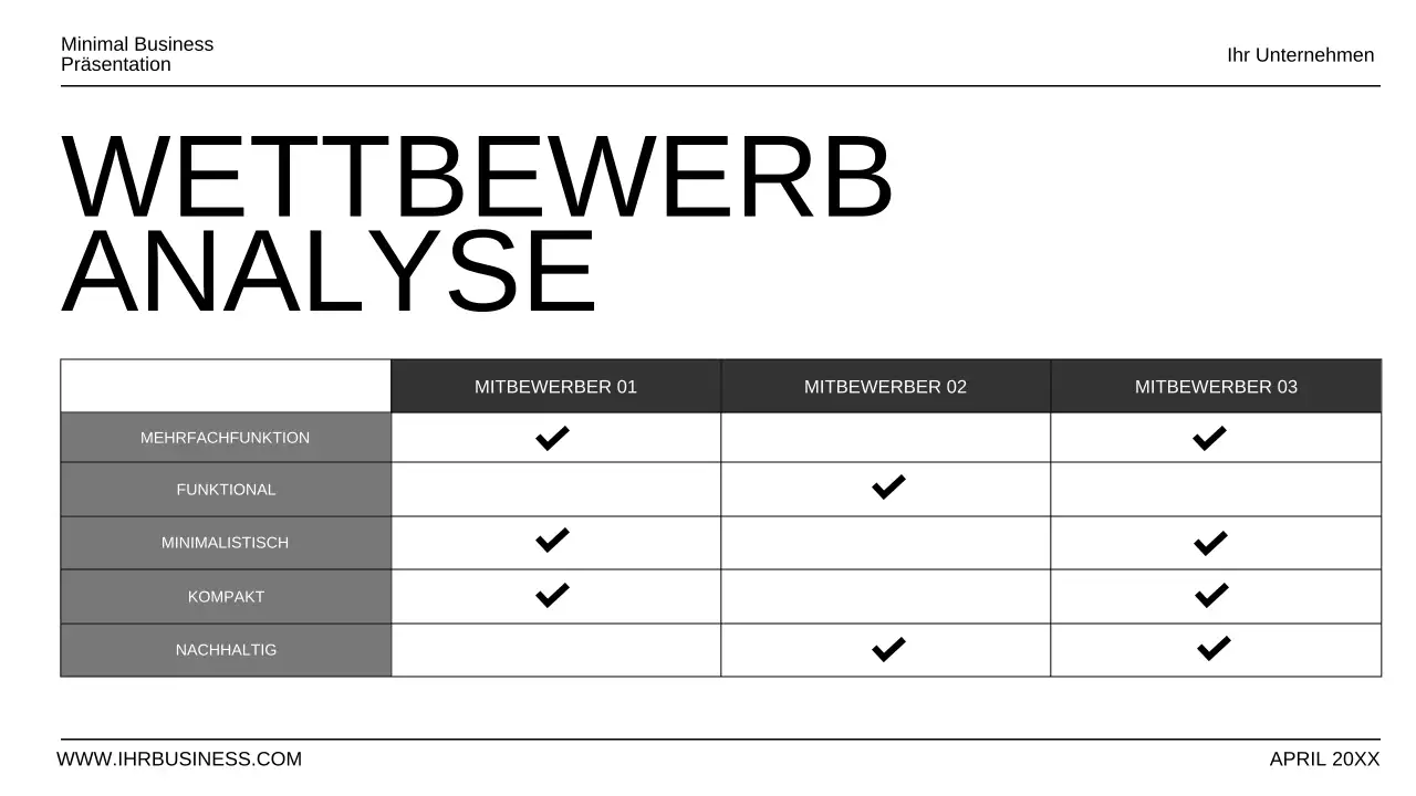 Schwarz und Weiß Minimal Business Präsentation