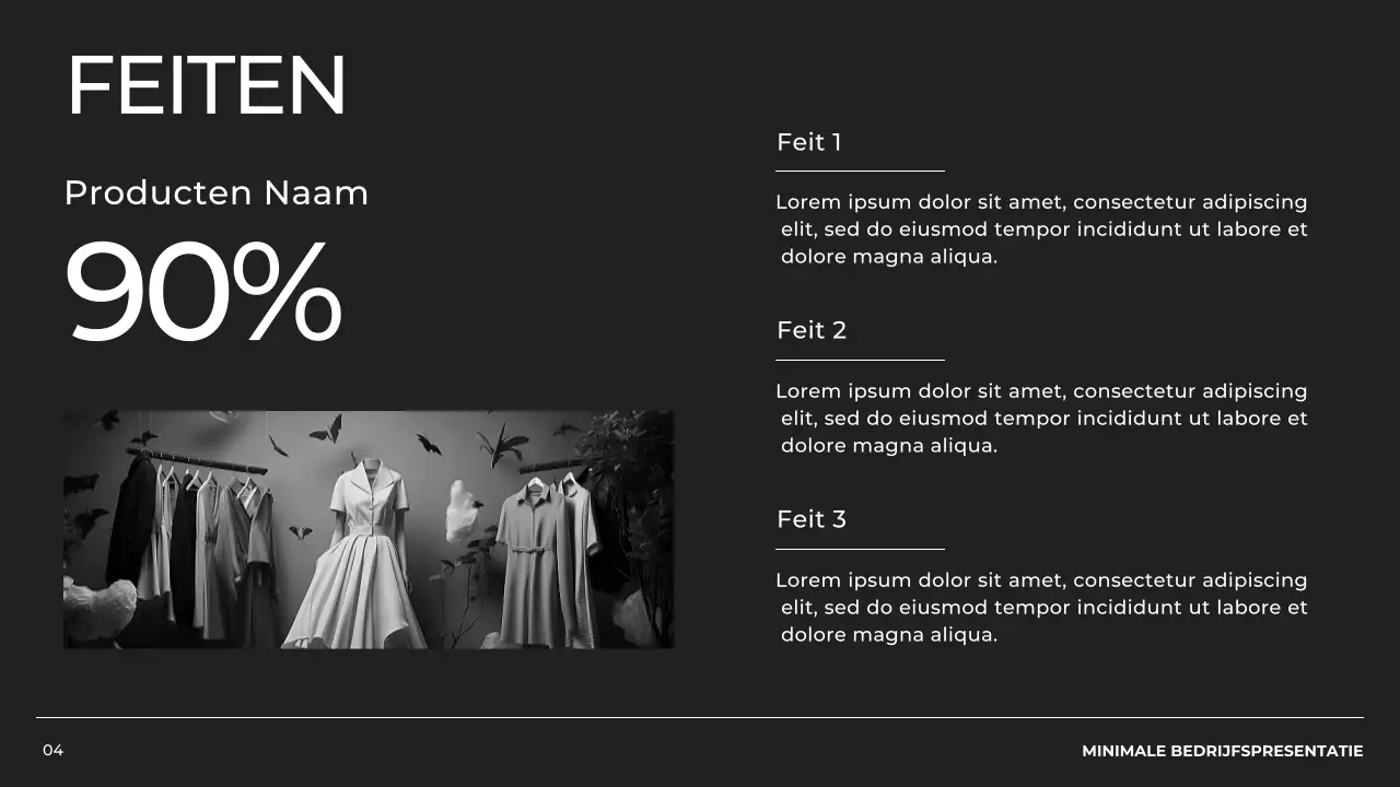 Zwart-wit Minimal bedrijfsprofiel Product Pitch