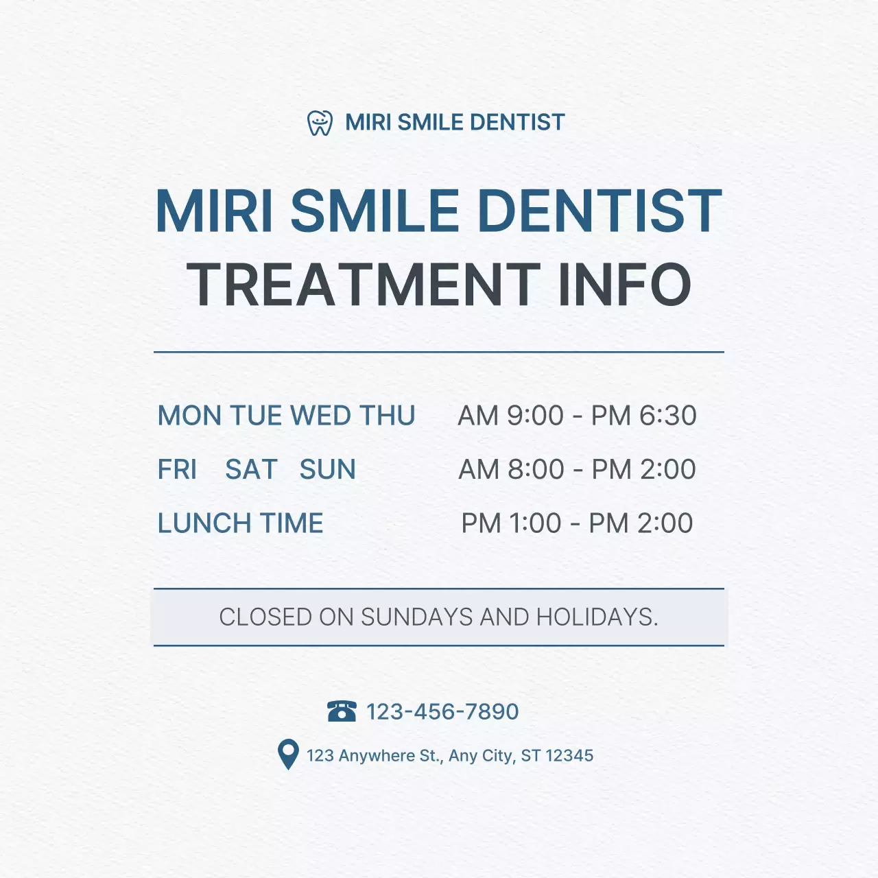 Blue Clean Dental Information Social Media Post