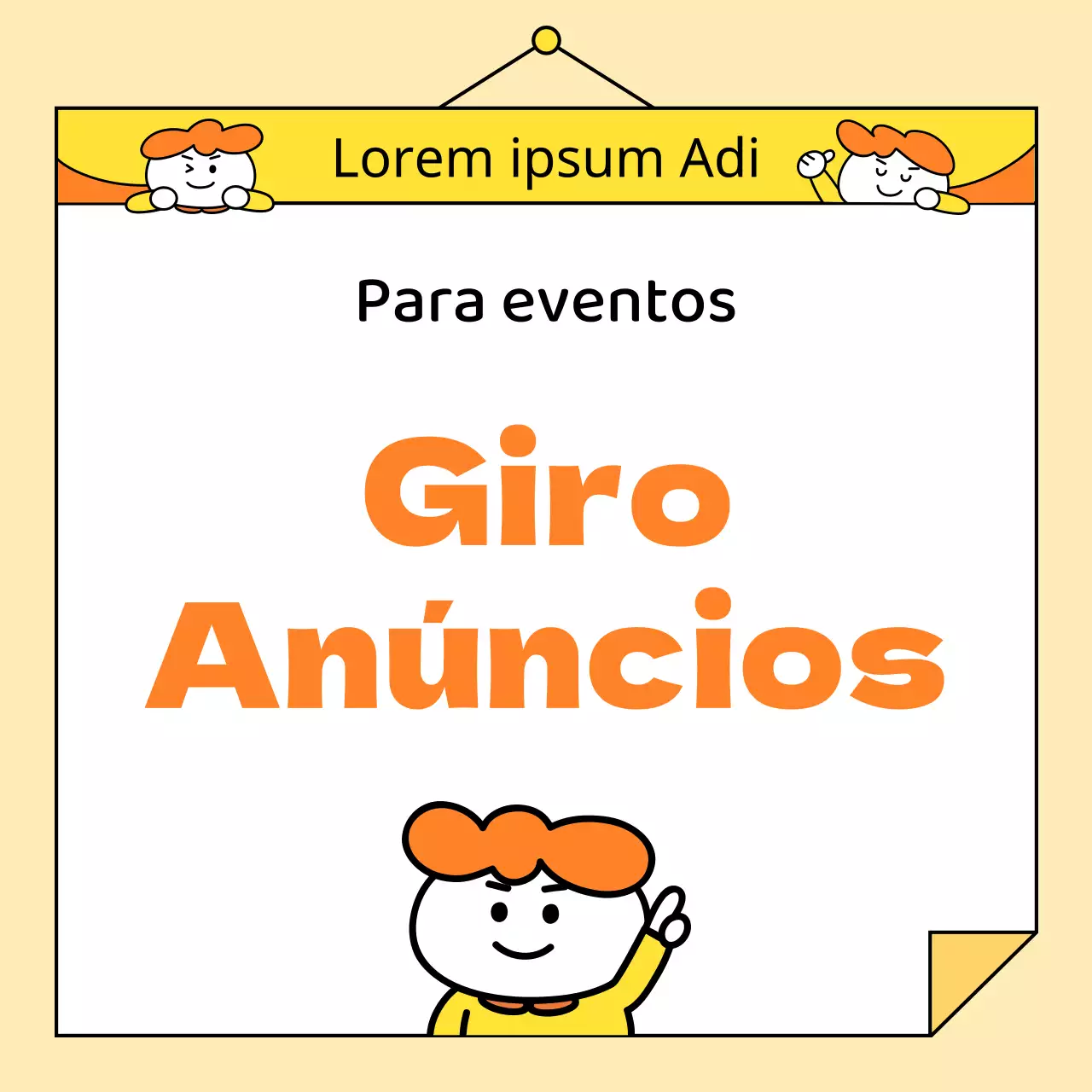 Um anúncio simples do Dia da Criança em amarelo e laranja