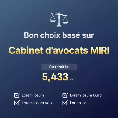 Une simple promotion d'un cabinet d'avocats en marine et or
