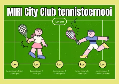 Promoot een vriendschappelijk clubtennistoernooi in chartreuse en groen