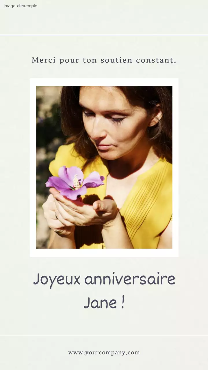 Cadre photo simple beige et gris Promotion Joyeux Anniversaire