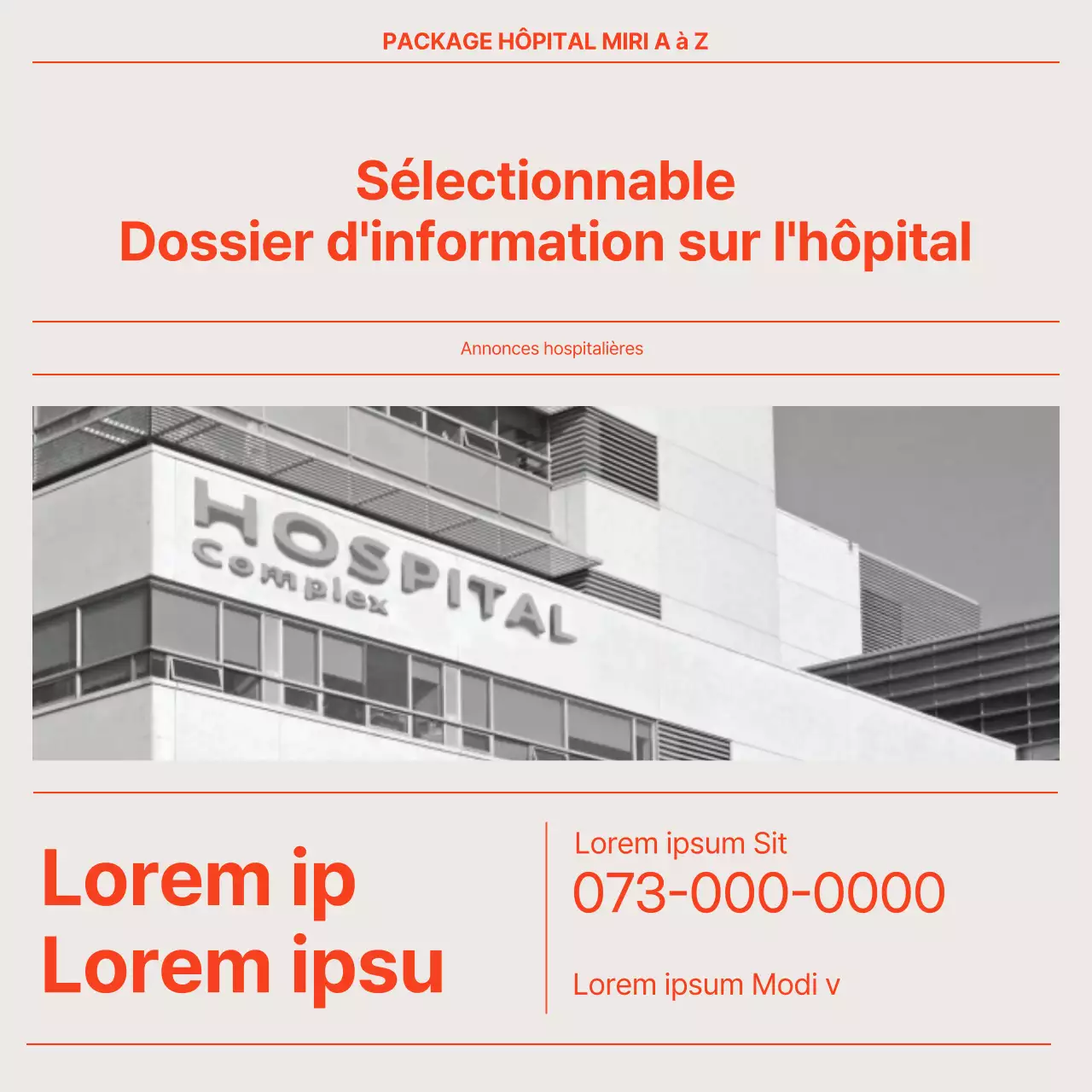 Prospectus d'hôpital rouge et moderne dans le style d'un journal