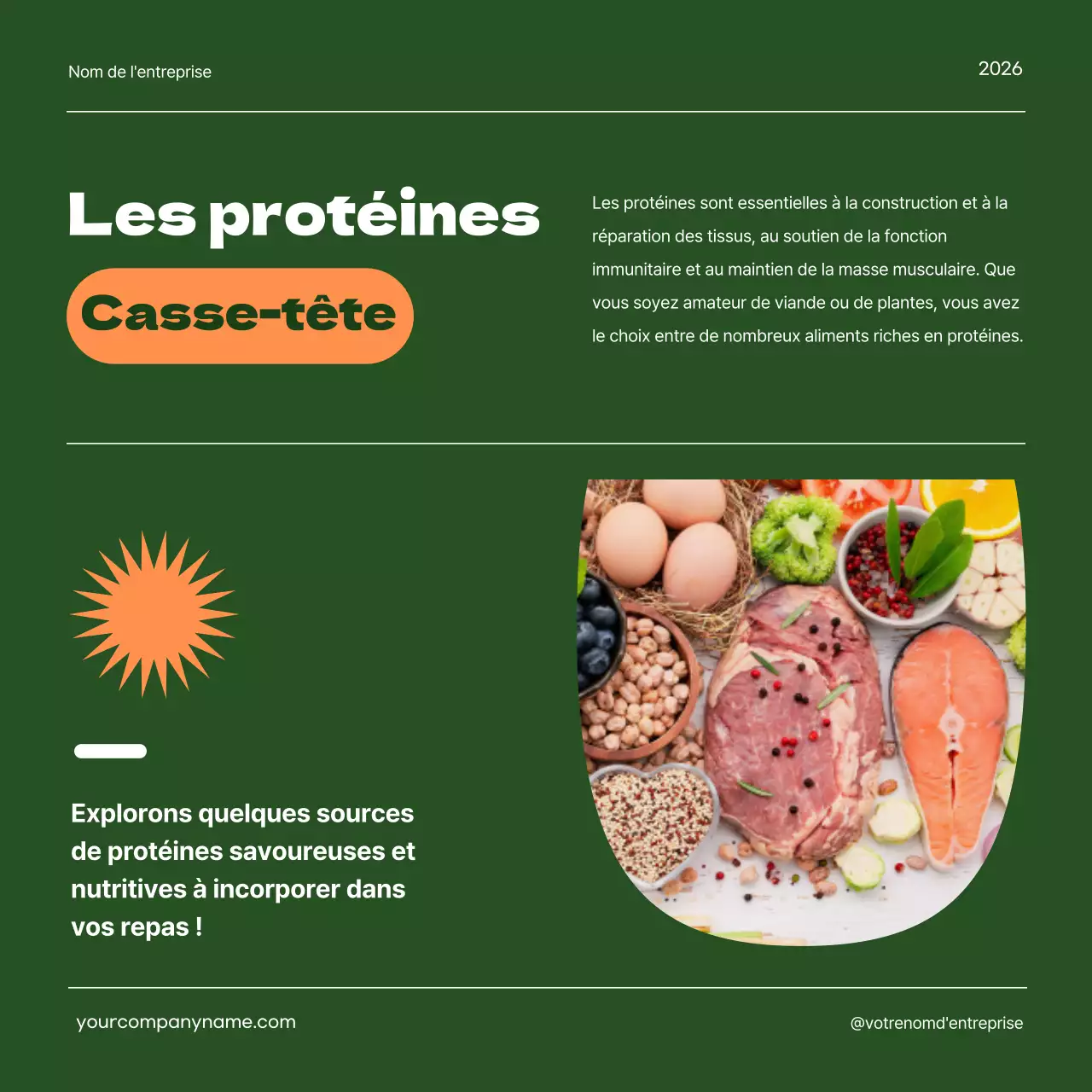 Vert Jaune Géométrique Alimentation saine Instructions de régime