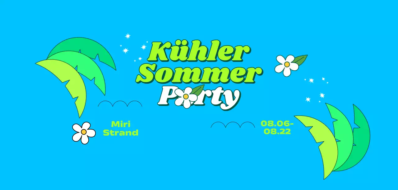 Ein kühles und erfrischendes Sommerfest mit Palmen und Blumen
