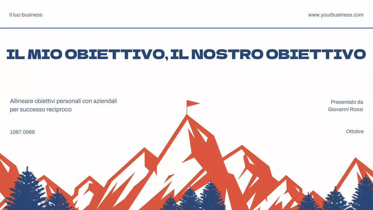 Blu Rosso Semplice presentazione aziendale per il piano degli obiettivi