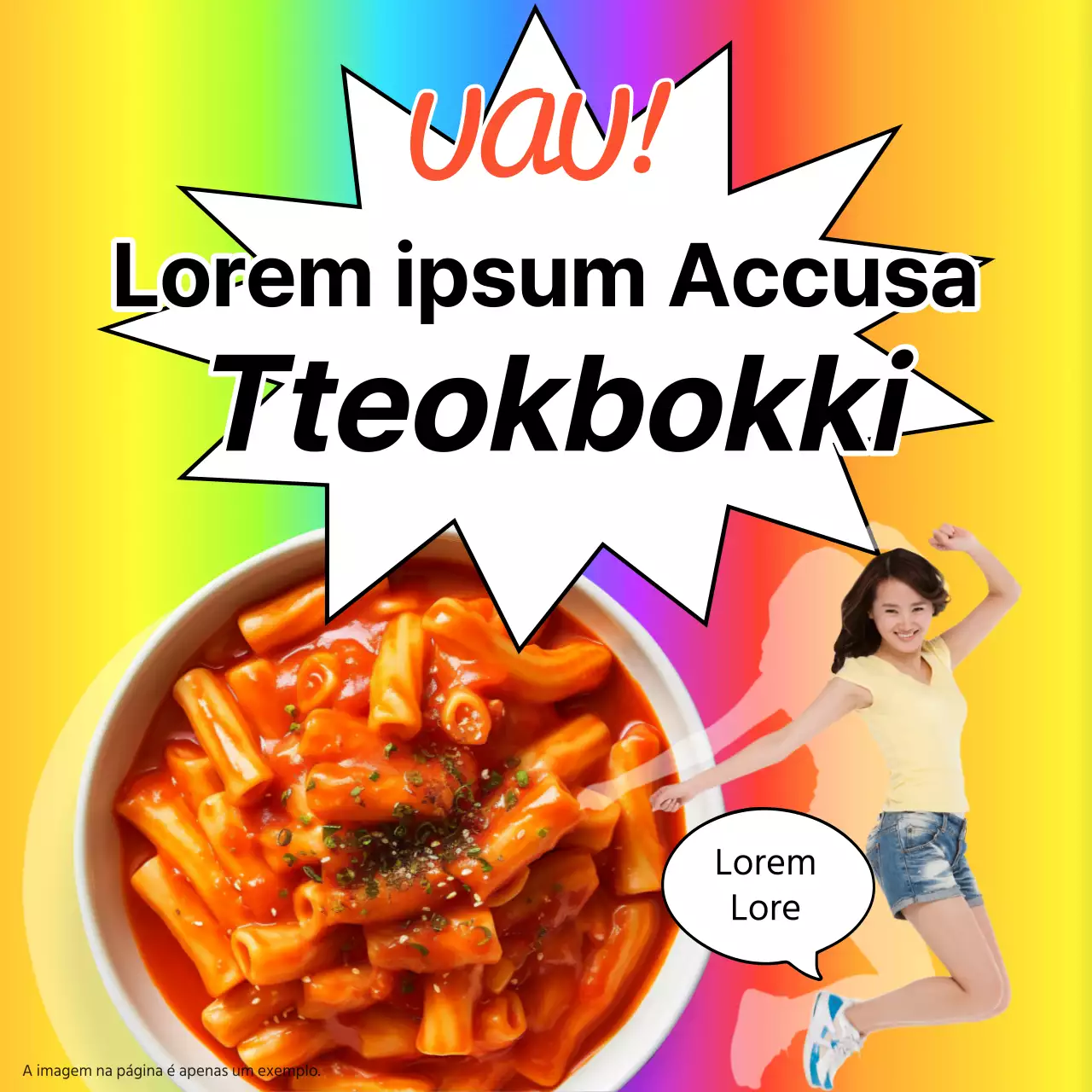 Garrafa cor de arco-íris tteokbokki jjal
