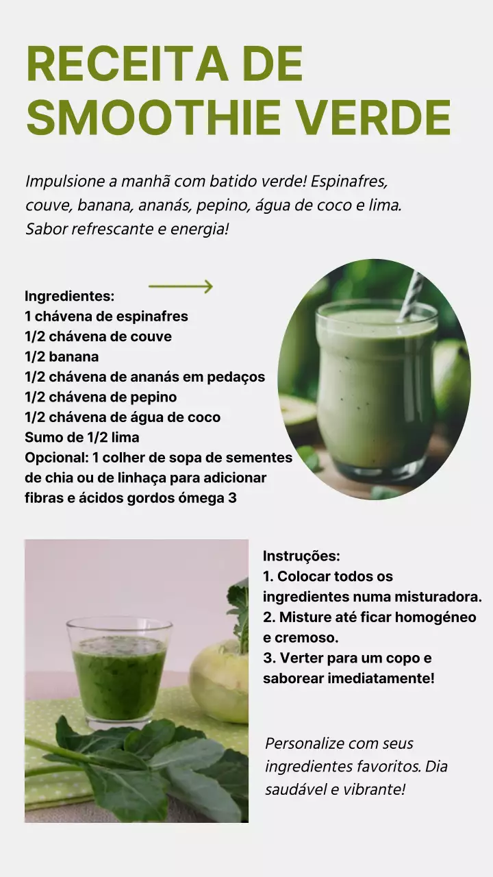 Verde e bege Estética moderna e saudável Promoção do blogue