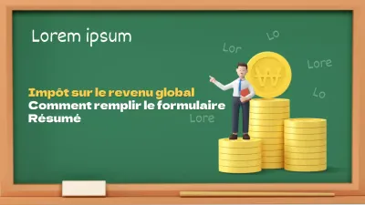 Information sur la déclaration d'impôt sur le revenu global jaune rétro et vert rétro