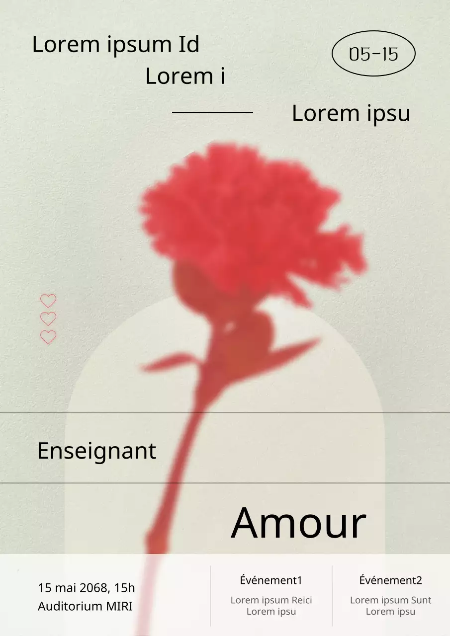 Une affiche classique de la Journée des enseignants en rouge et feuille de lotus