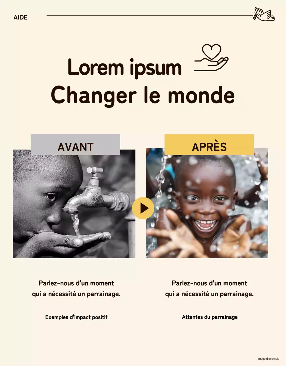 Un appel à l'action simple en jaune et beige