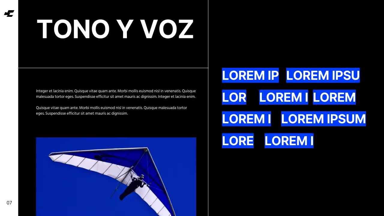 Blanco Azul Negrita Tono frío Limpio Directrices de identidad de marca Instrucciones