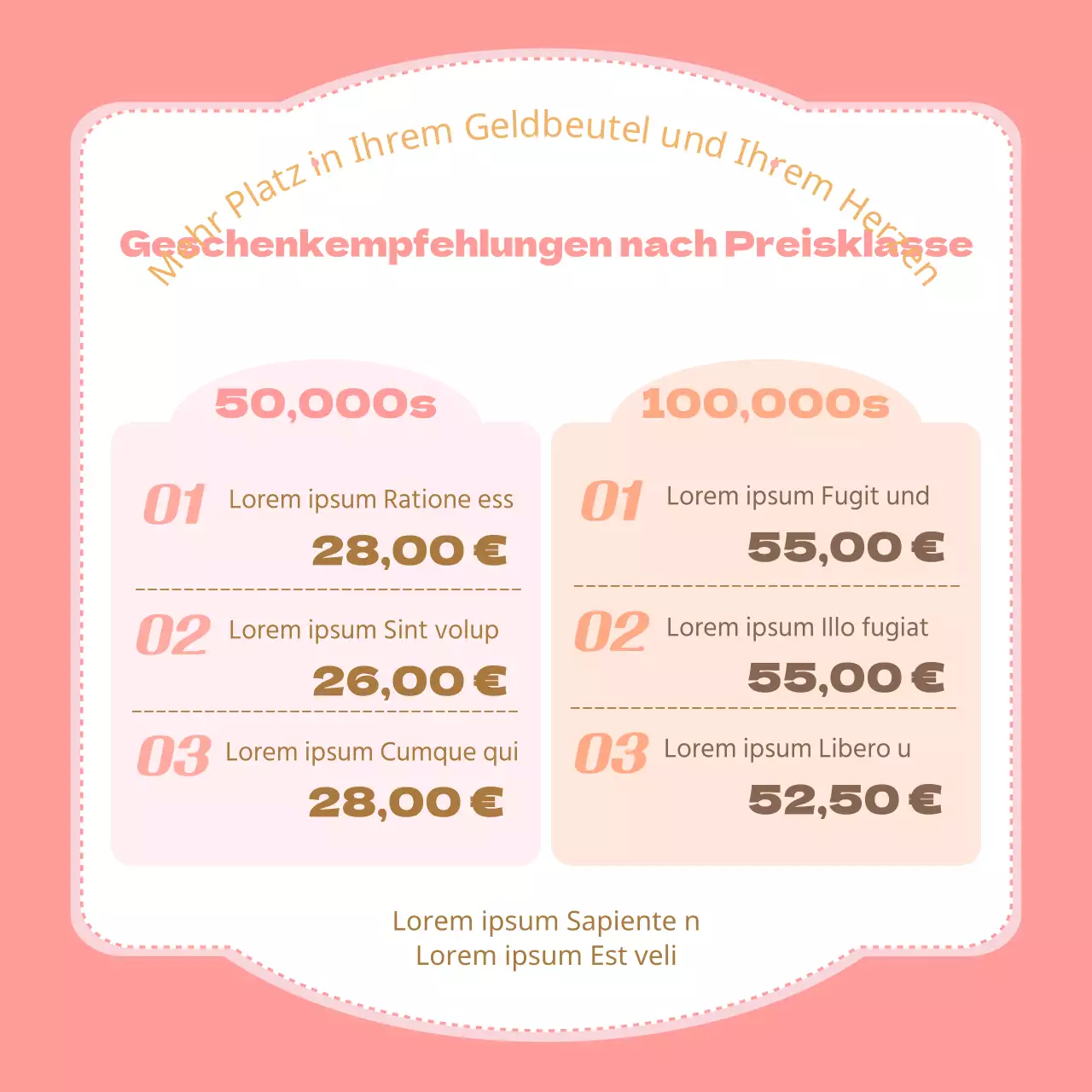 Werben Sie für süße Muttertagsgeschenke in Rot und Rosa