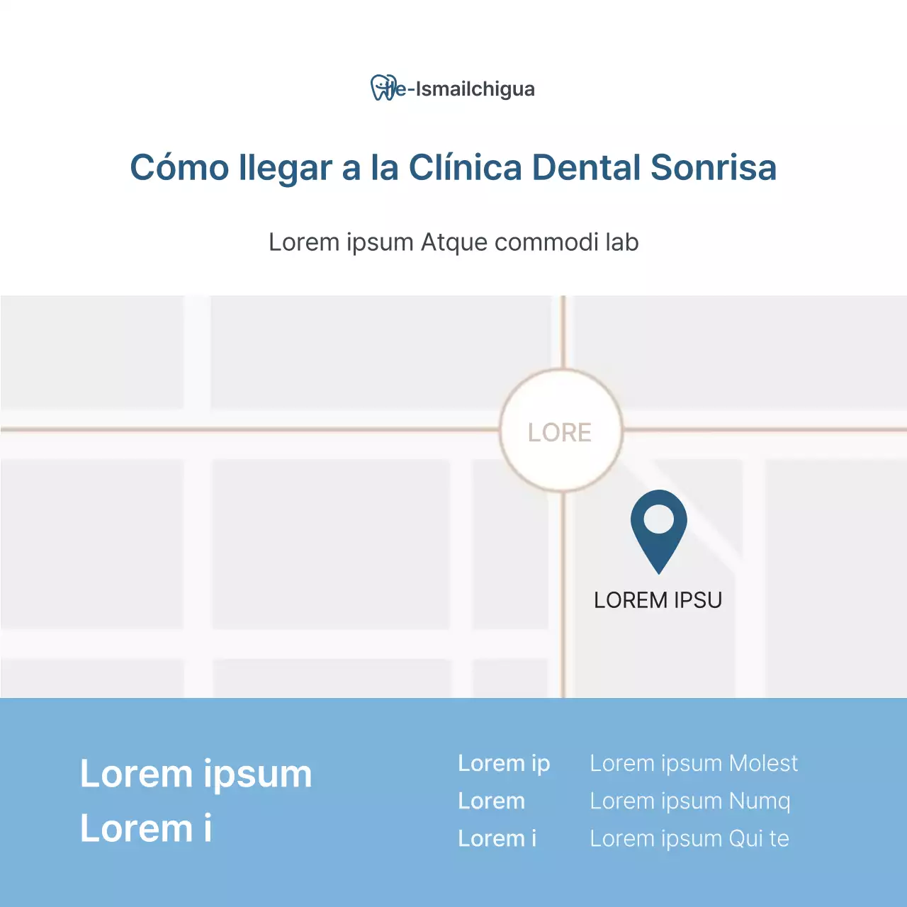 Un sencillo kit de redes sociales de marketing para consultas dentales en blanco y azul claro para promocionar la consulta.