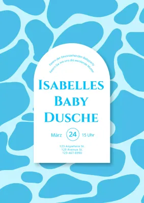 Blaue und weiße abstrakte Babyparty-Einladung