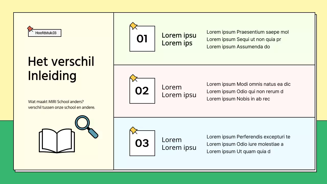 Geel en groen schoolprospectus