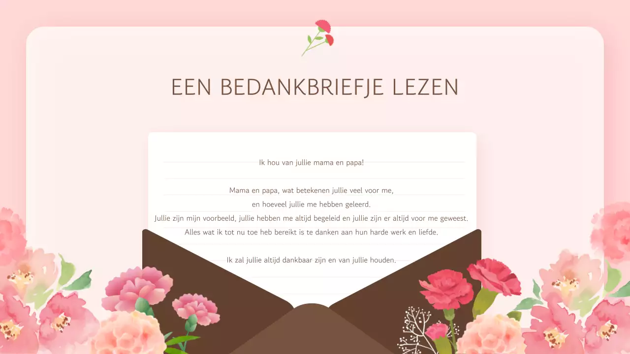 Een eenvoudig Moederdagprogramma in roze en bruine eventpresentatie