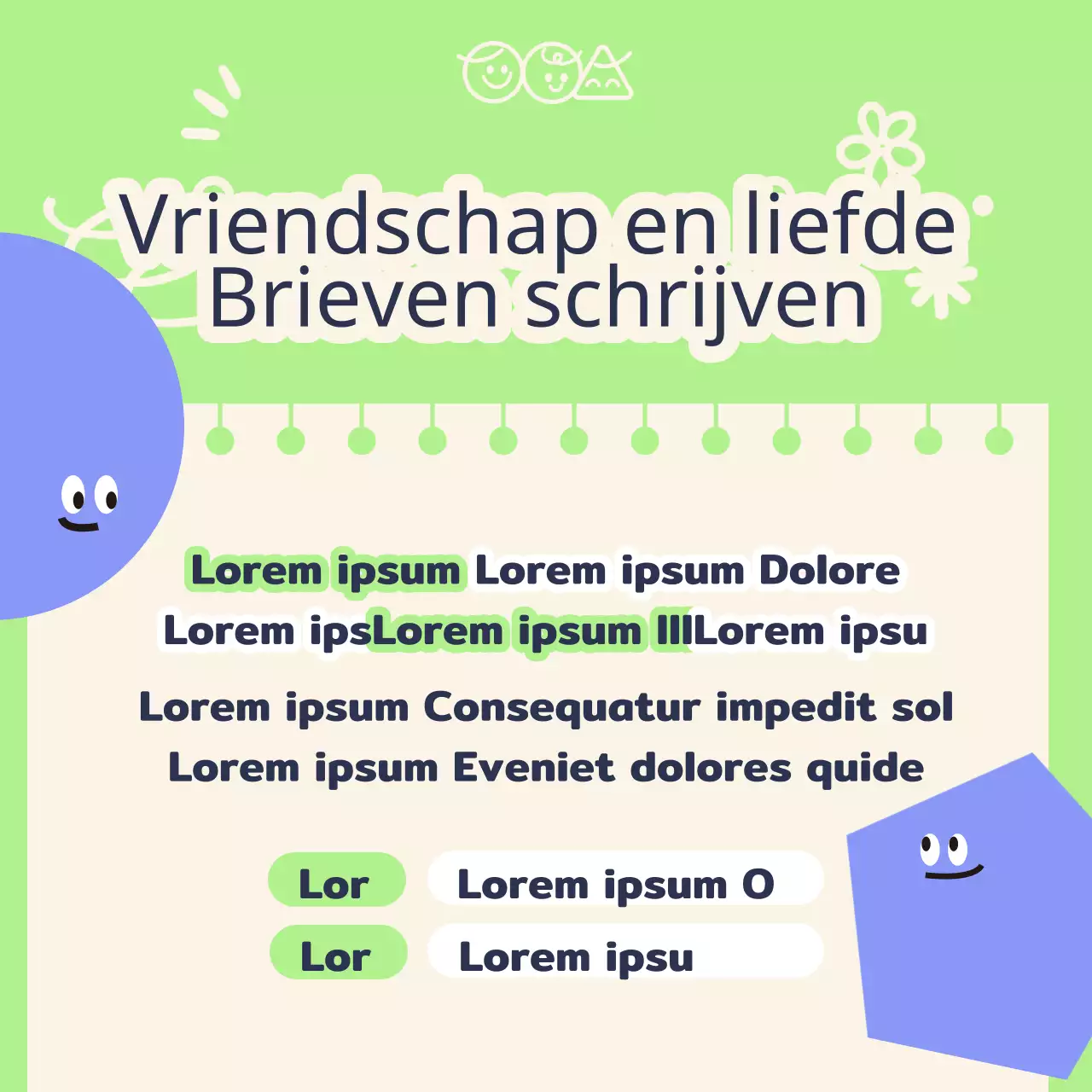 Promoot de paarse en chartreuse kleuren van de Love Your Friends-week