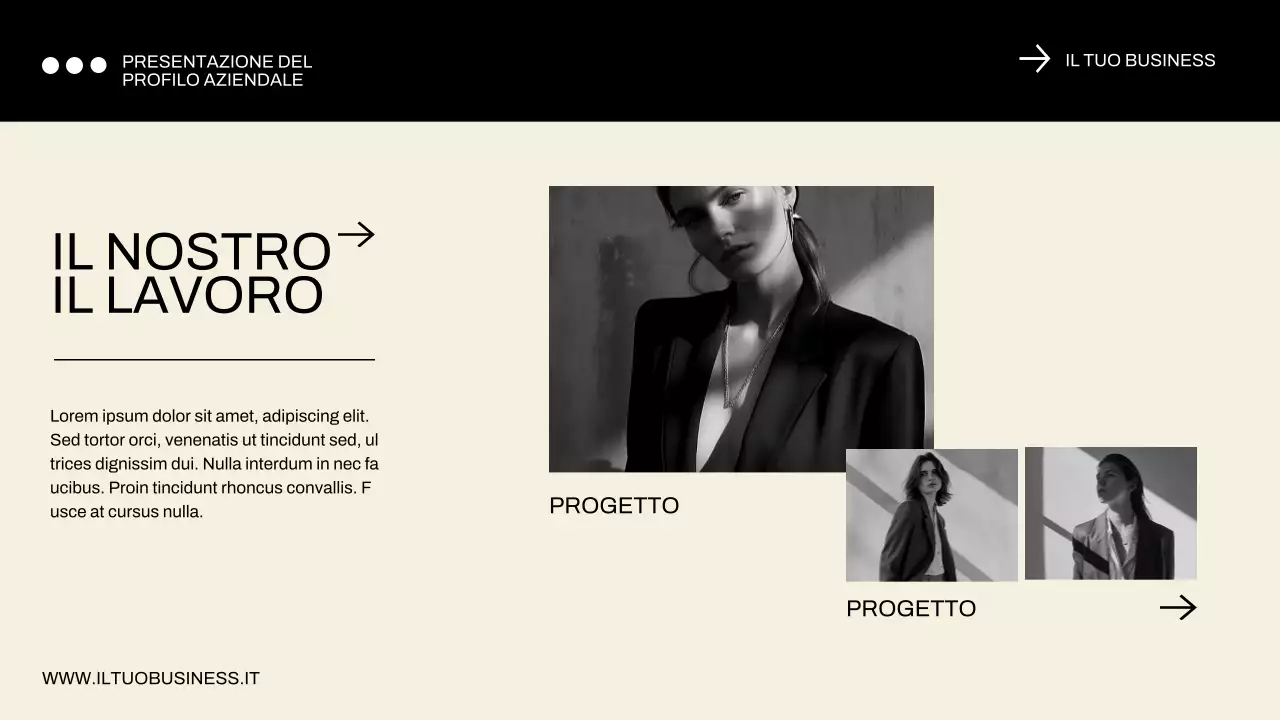 Profilo aziendale minimale blu e nero