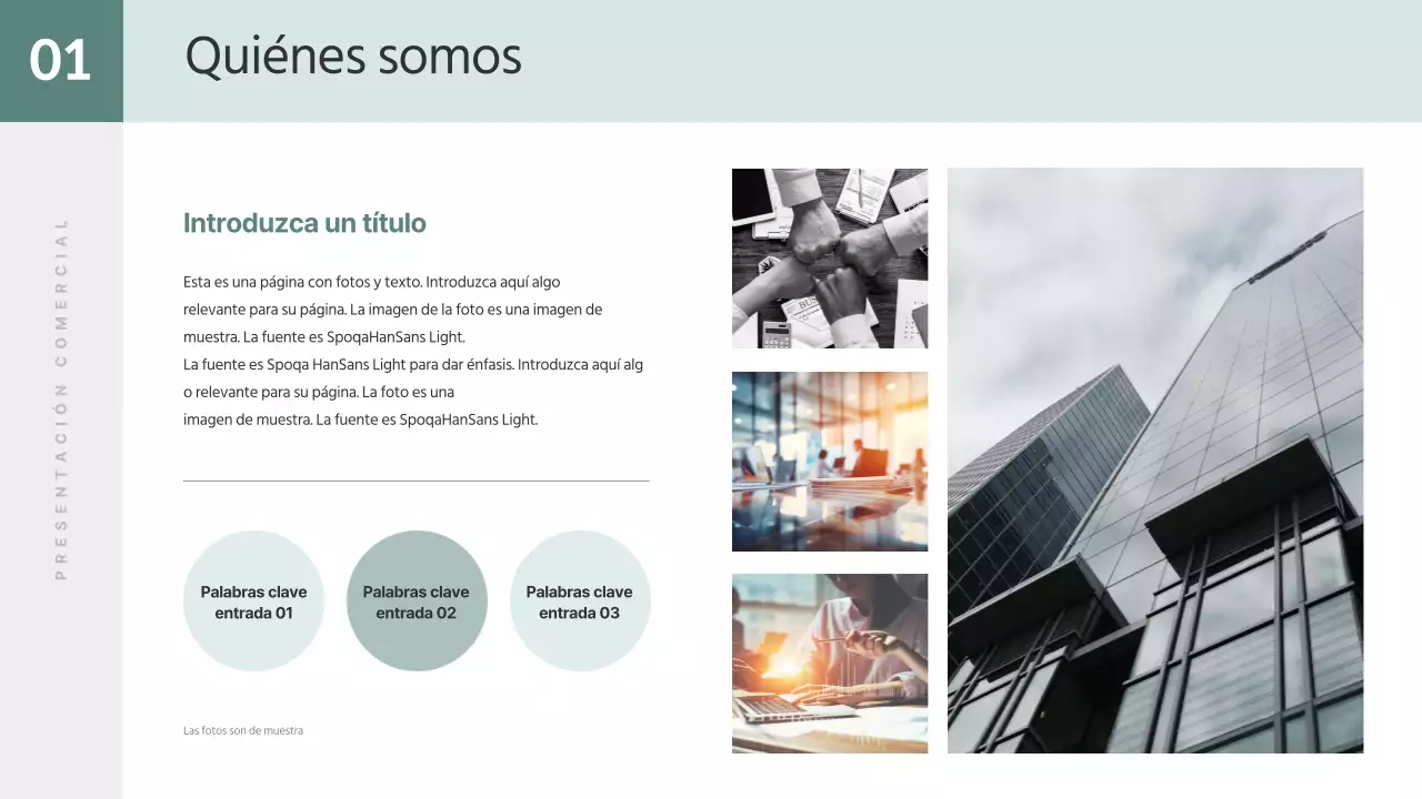 Un sencillo informe empresarial en verde y blanco