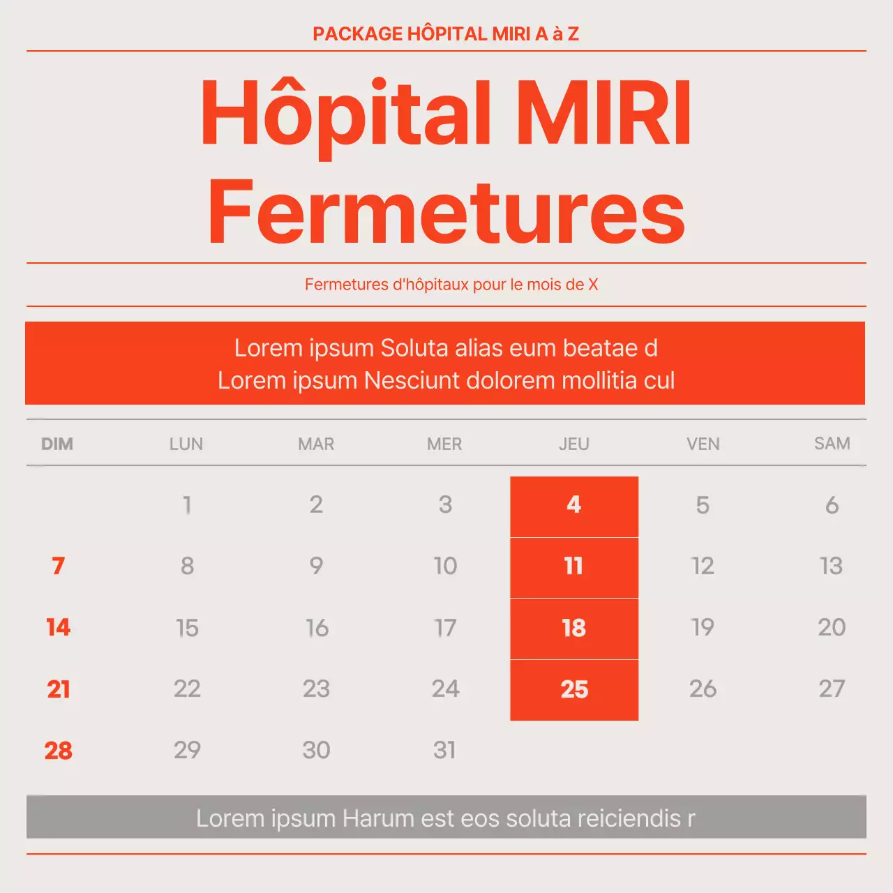 Prospectus d'hôpital rouge et moderne dans le style d'un journal