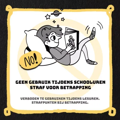 Kitscherige gele, zwarte en witte boetebrieven