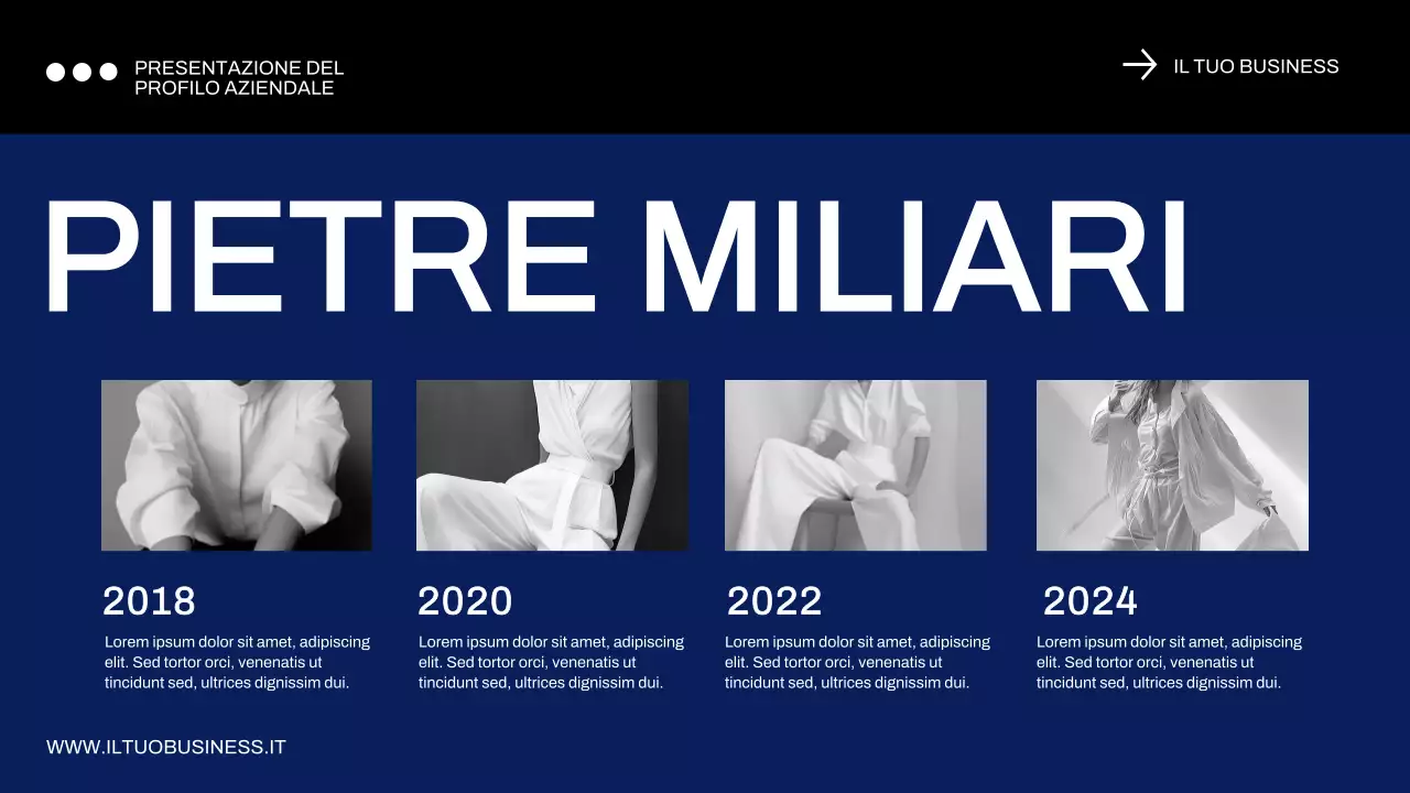 Profilo aziendale minimale blu e nero