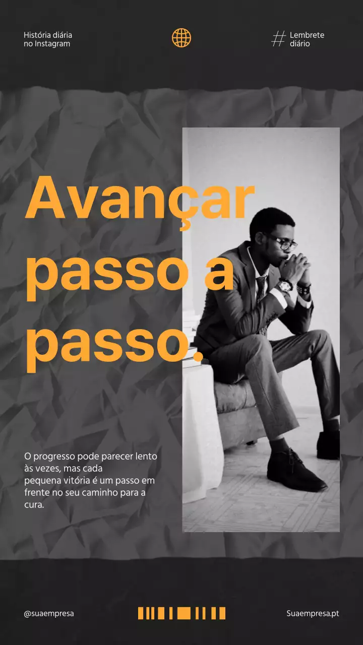 Cinzento Amarelo Branco Moderno Ousado Citação Motivacional para a Saúde Mental Autocrescimento