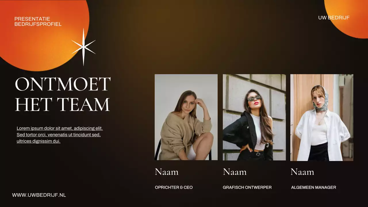 Oranje en bruine zakelijke presentatie