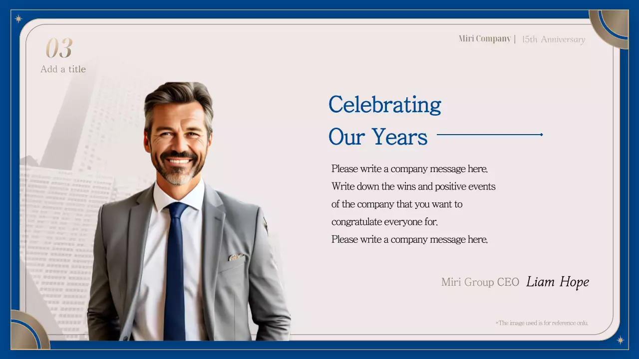 Blue Elegant Anniversary Invitation Presentation