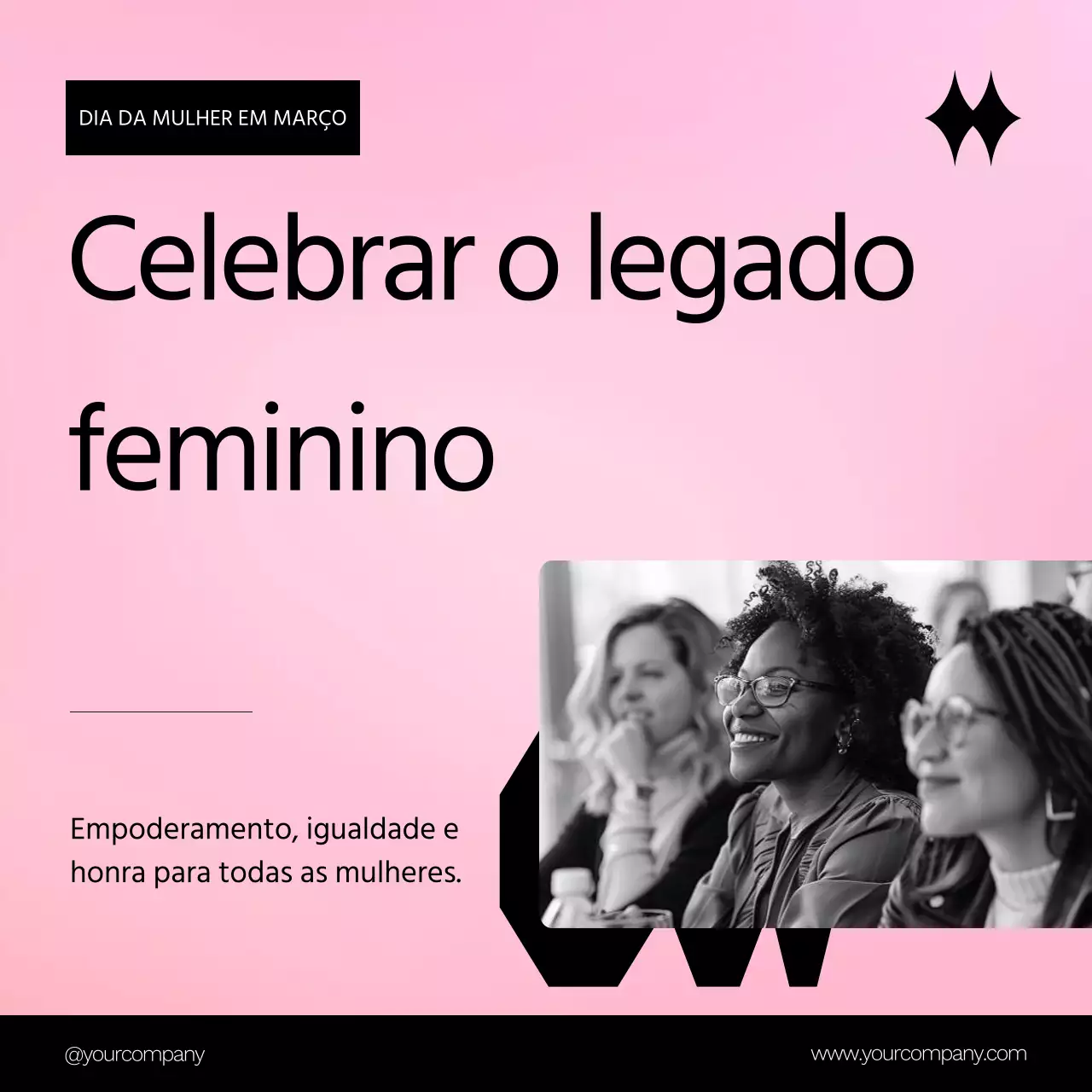 Pink Simple Publicidade do Mês da História da Mulher