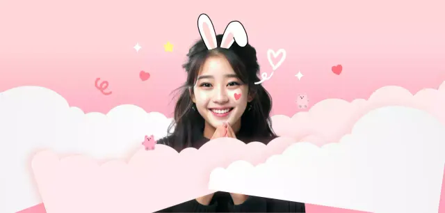 Celebrity merchandise met meisjes en schattige illustraties en verlopen achtergronden