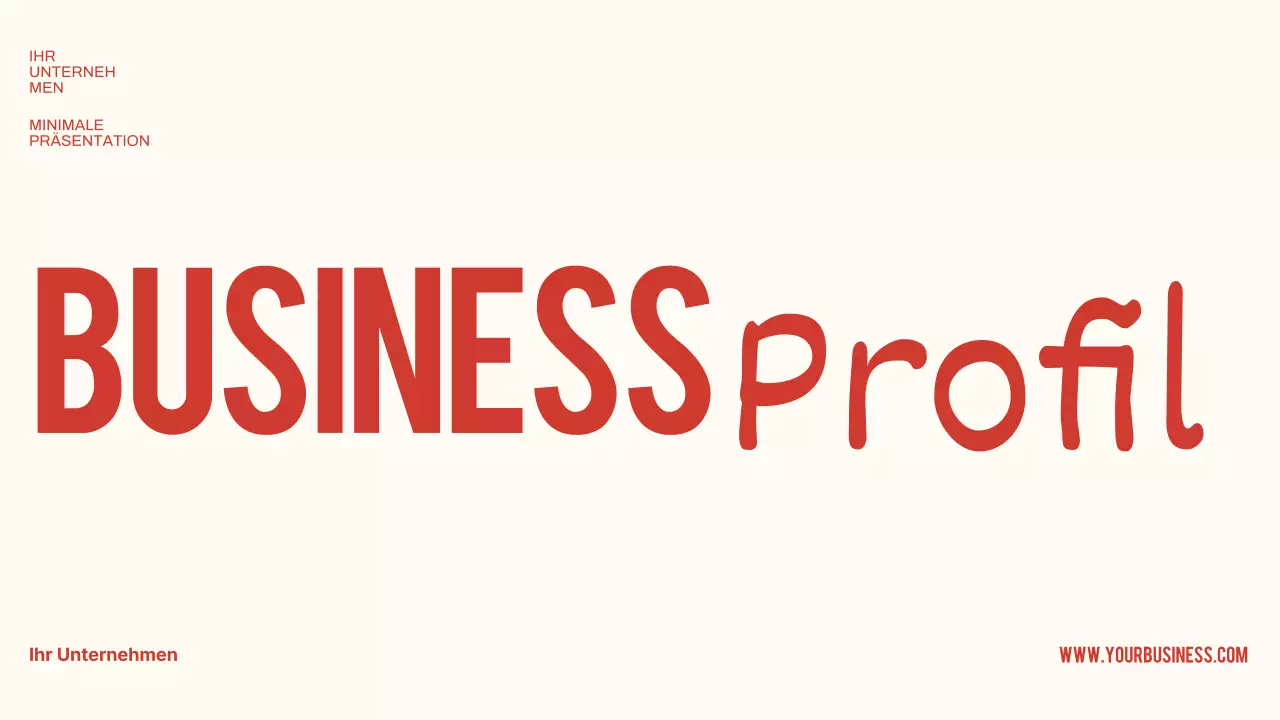 Rot und Beige Minimal Business Profil Präsentation