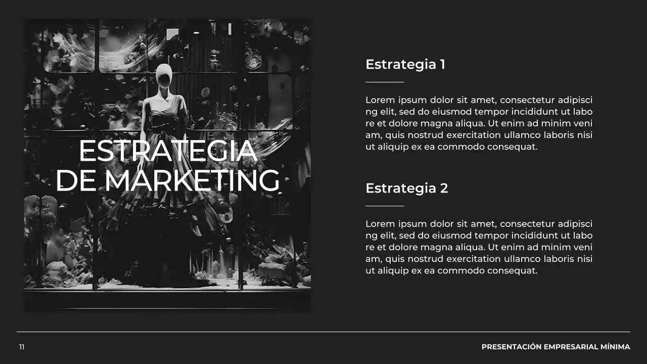 Blanco y negro Perfil empresarial mínimo Presentación de producto