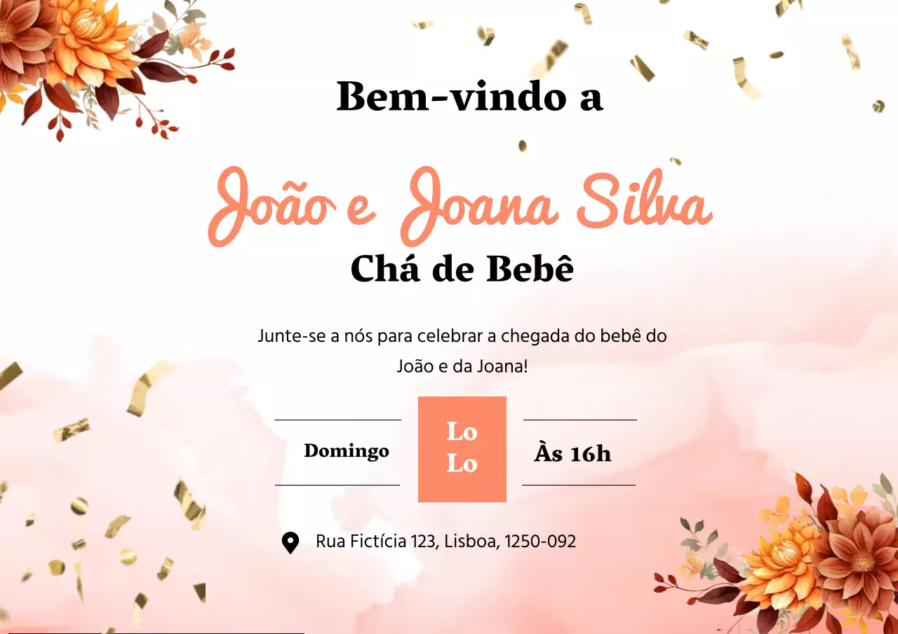 Painel para cartaz de chá de bebé natural cor-de-rosa