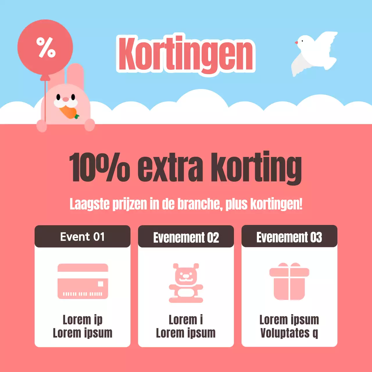 Een leuke kinderdagpromotie in een winkelcentrum met een gele achtergrond