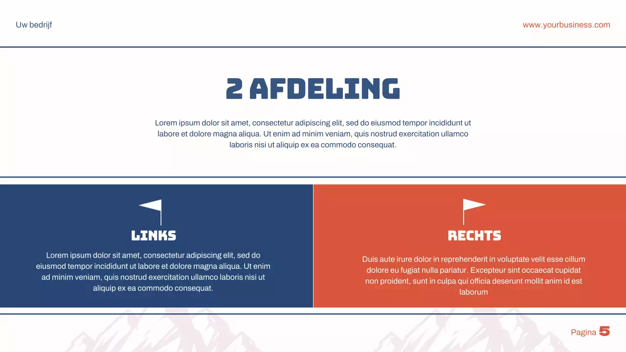 Blauw Rood Eenvoudige Bedrijfspresentatie voor Doelenplan